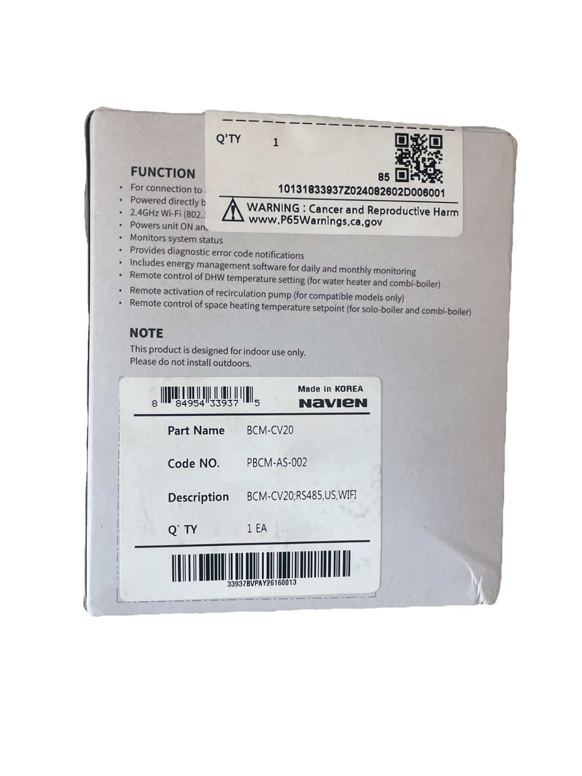 NaviLink Navien BCM-CV20 PBCM-AS-002 BCM-CV20;RS485,US,WIFI