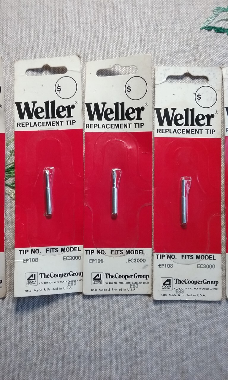 Lot of 7 Weller EP108 Replacement Tips for Model EC3000 Iron NOS
