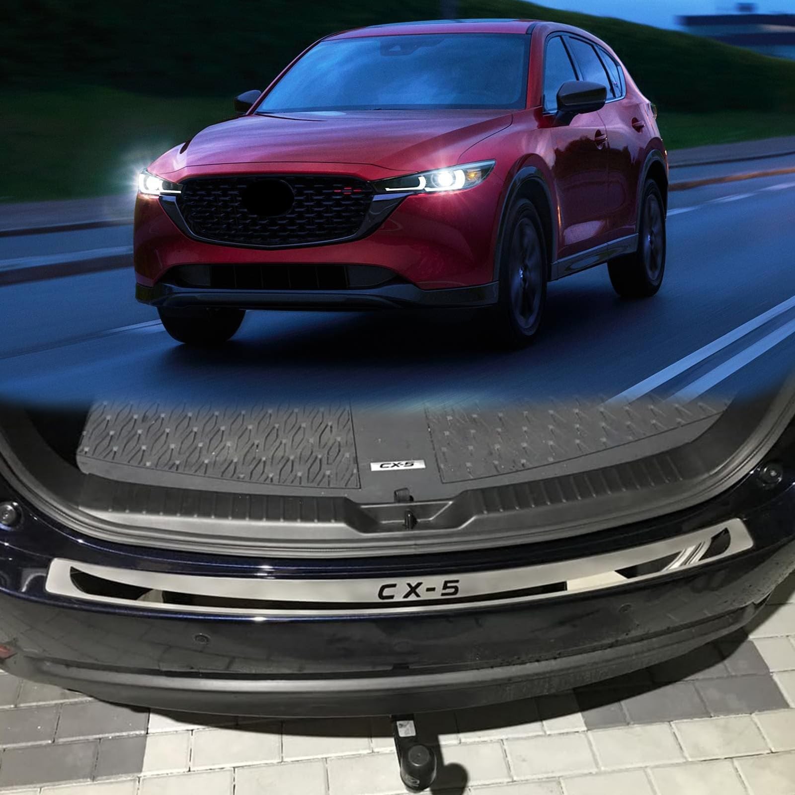Rear Bumper Protector for Mazda CX5 20132026, Stainless Steel Trim Plate