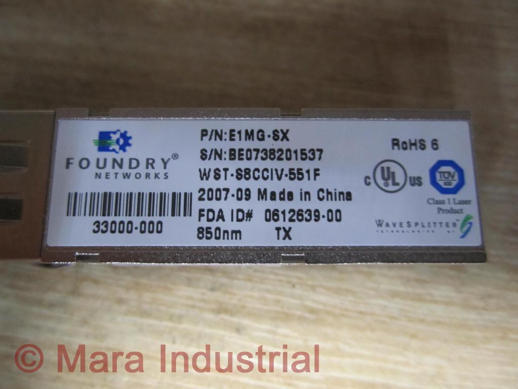 Foundry Networks E1MG-SX Optical Transceiver WST- S8CCIV-551F