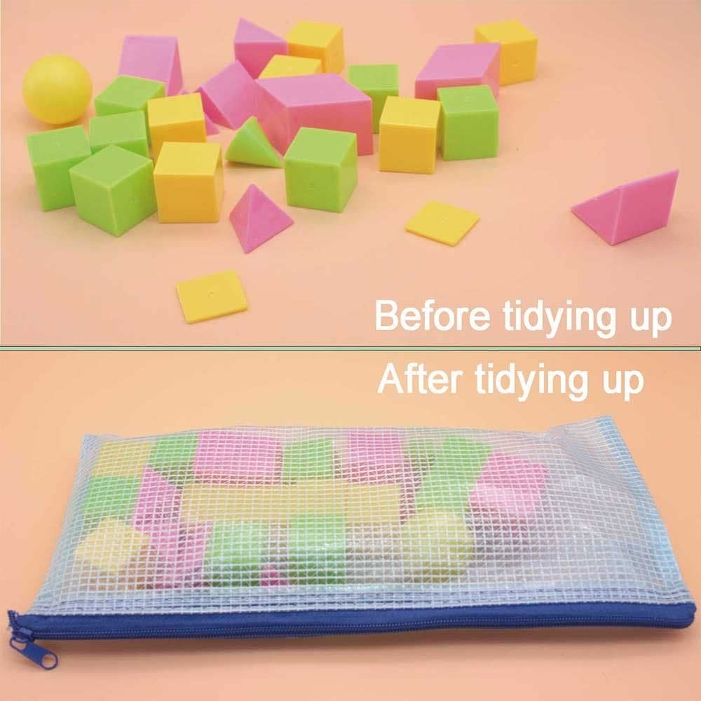 10 Pcs Mesh Zipper Pouch Document Bag, A6 Zip A6(9.3×4.3Inch), Multicolored