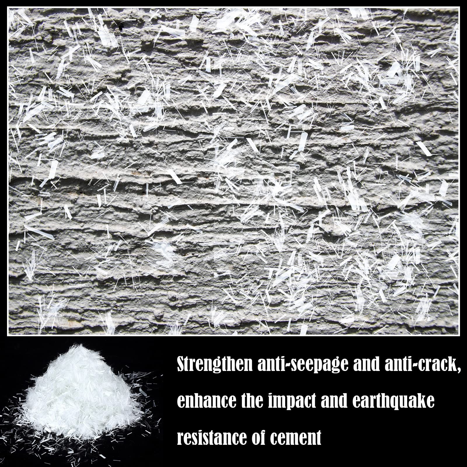 Marsui 10 lb 3/4” (19 mm) Fiberglass for Concrete Cement Mortar Mix, Reinfor…
