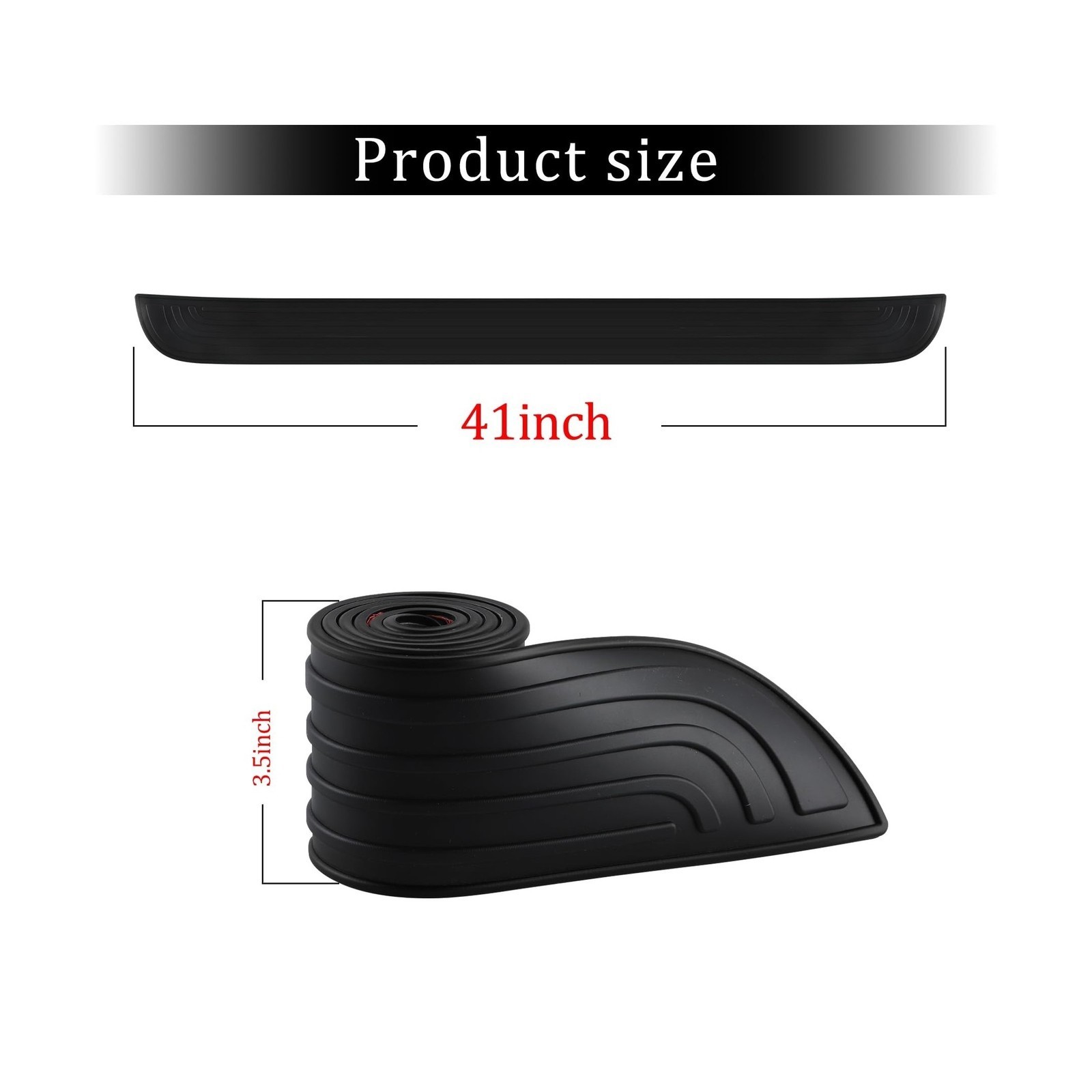 SINGARO Car Rear Bumper Protector, 41inch x3.5inch Car/SUV Universal Rubber A…