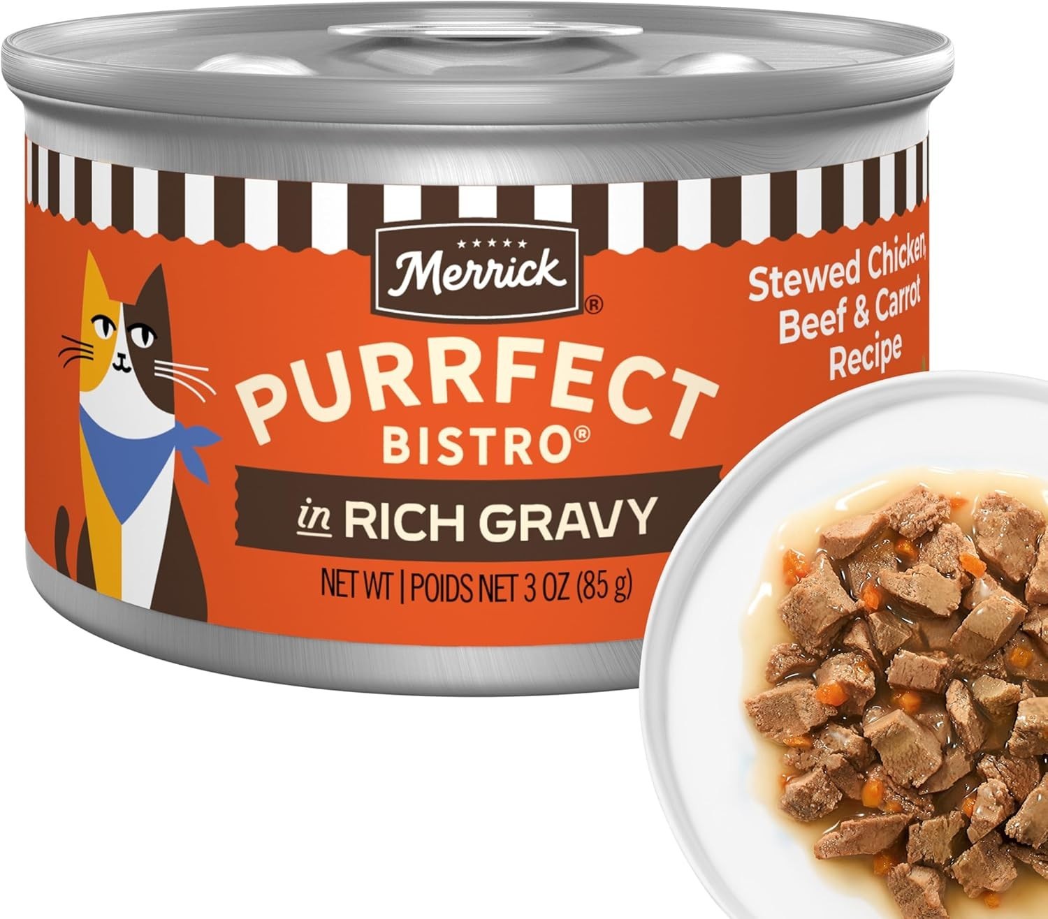 Merrick Purrfect Bistro Chicken & Beef Gravy Wet Cat Food, 24 ct.
