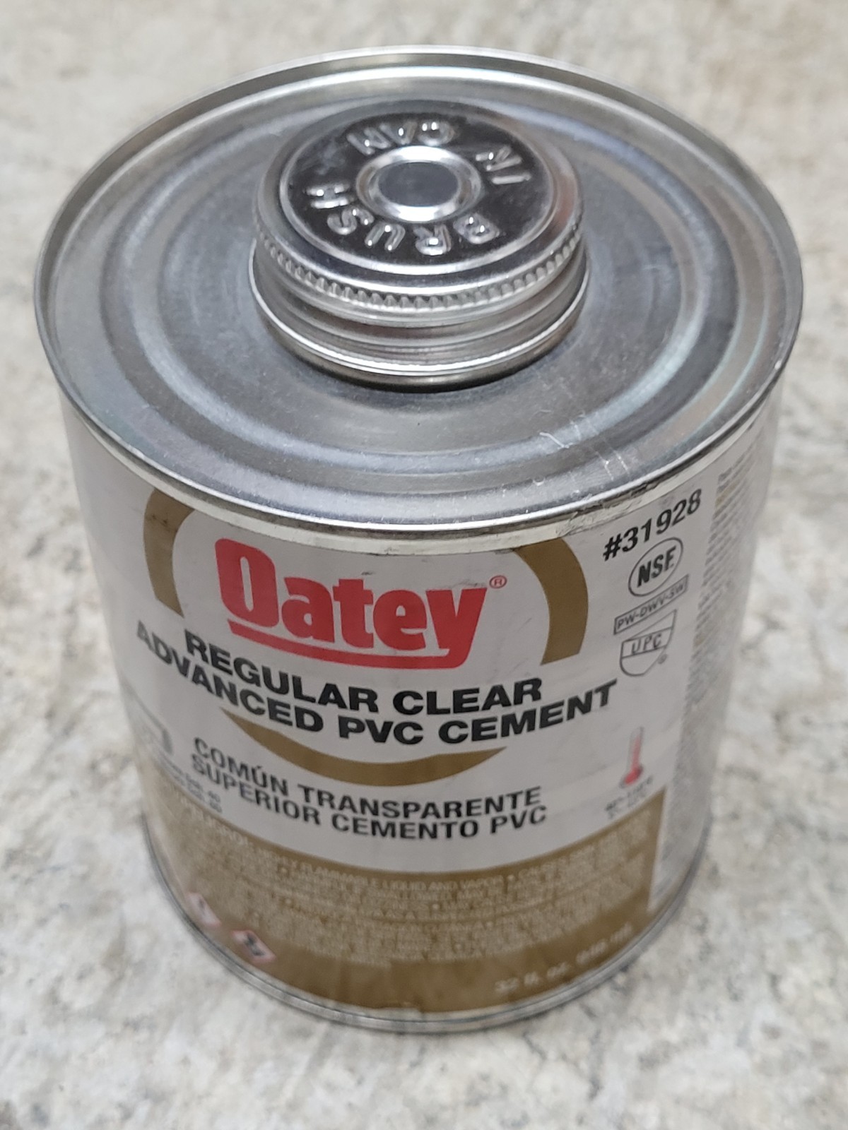 x4 Oatey 31927 16 oz PVC Regular Advanced Clear Cement 4 Can Lot