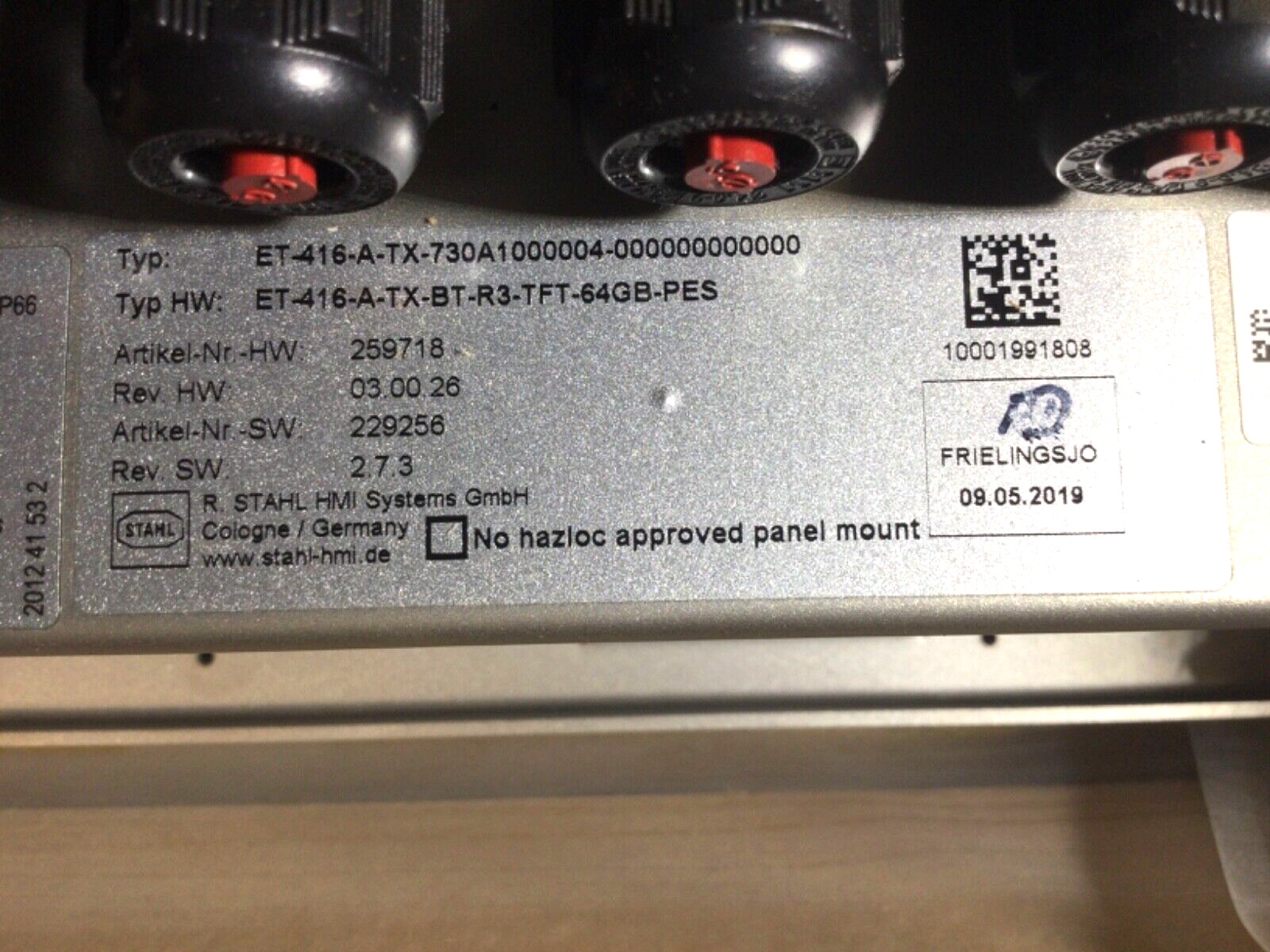 STAHL EXICOM ET-416 TFT Colour Display Screen/ Operator Panel 10.4″