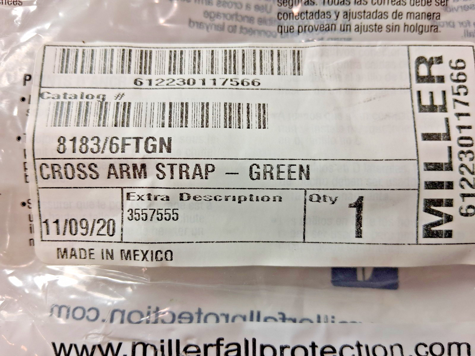Miller Crossarm Anchor Strap Polyester 6ft OAL 4-1/8″ Wide 2″ Ring Dia 8183/6FTG