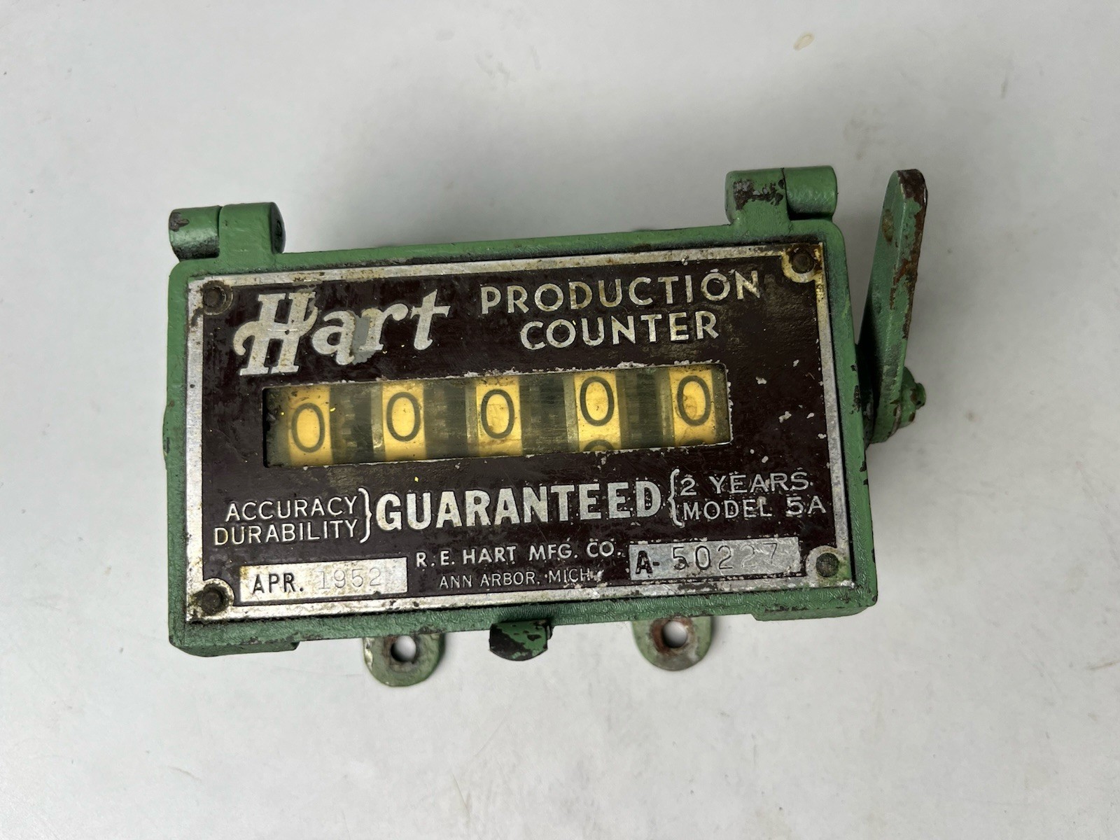 R.E. Hart MFG. CO. 1952 Mechanical Production Counter Model 5A Vintage USA