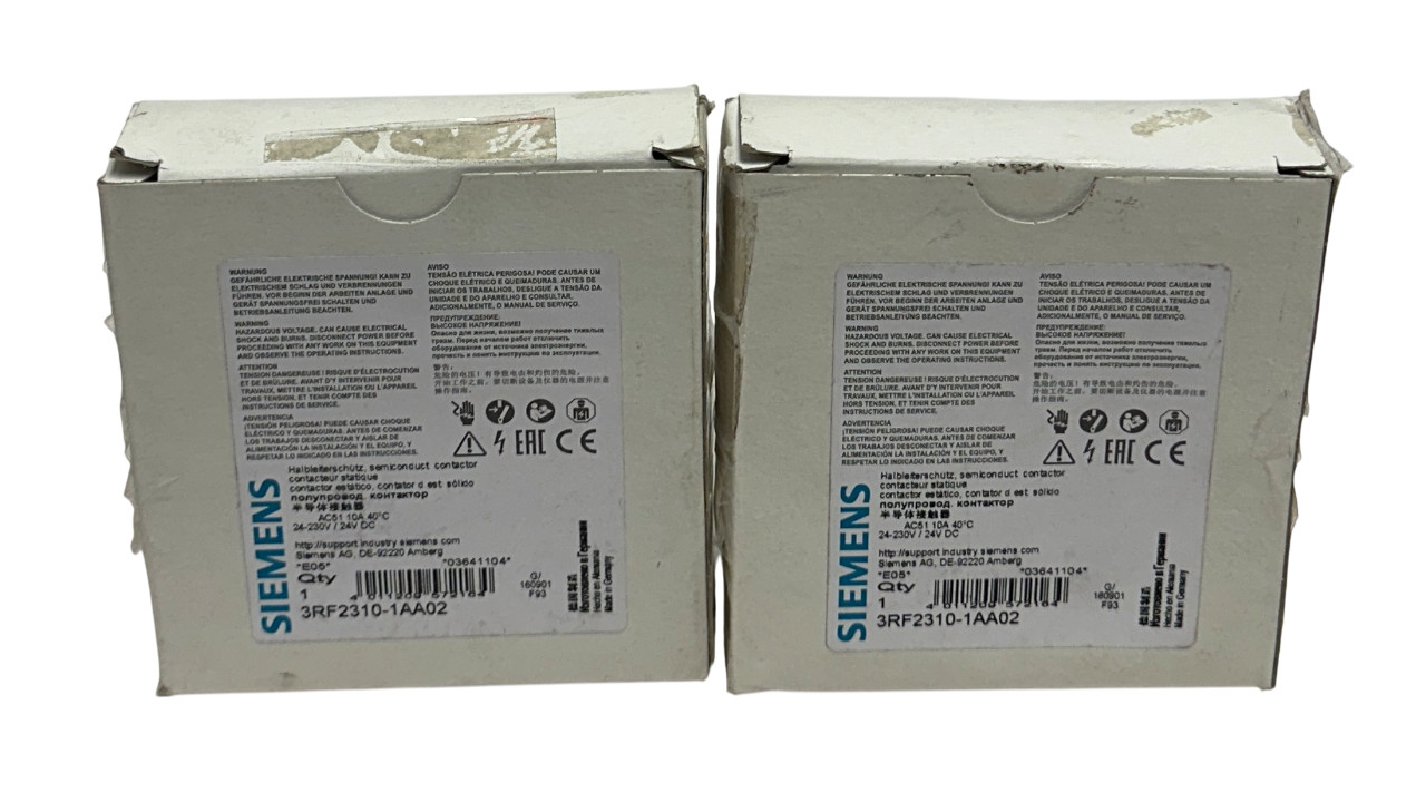 2 SIEMENS 3RF2310-1AA02 / 3RF23101AA02 SIRIUS SEMICONDUCT CONTACTORS VAC/DC NSMP