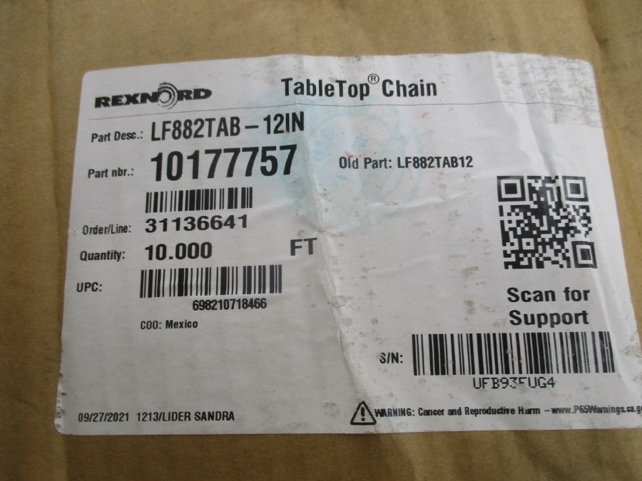 REXNORD LF882TAB-12IN 10177757 10′ NSMP