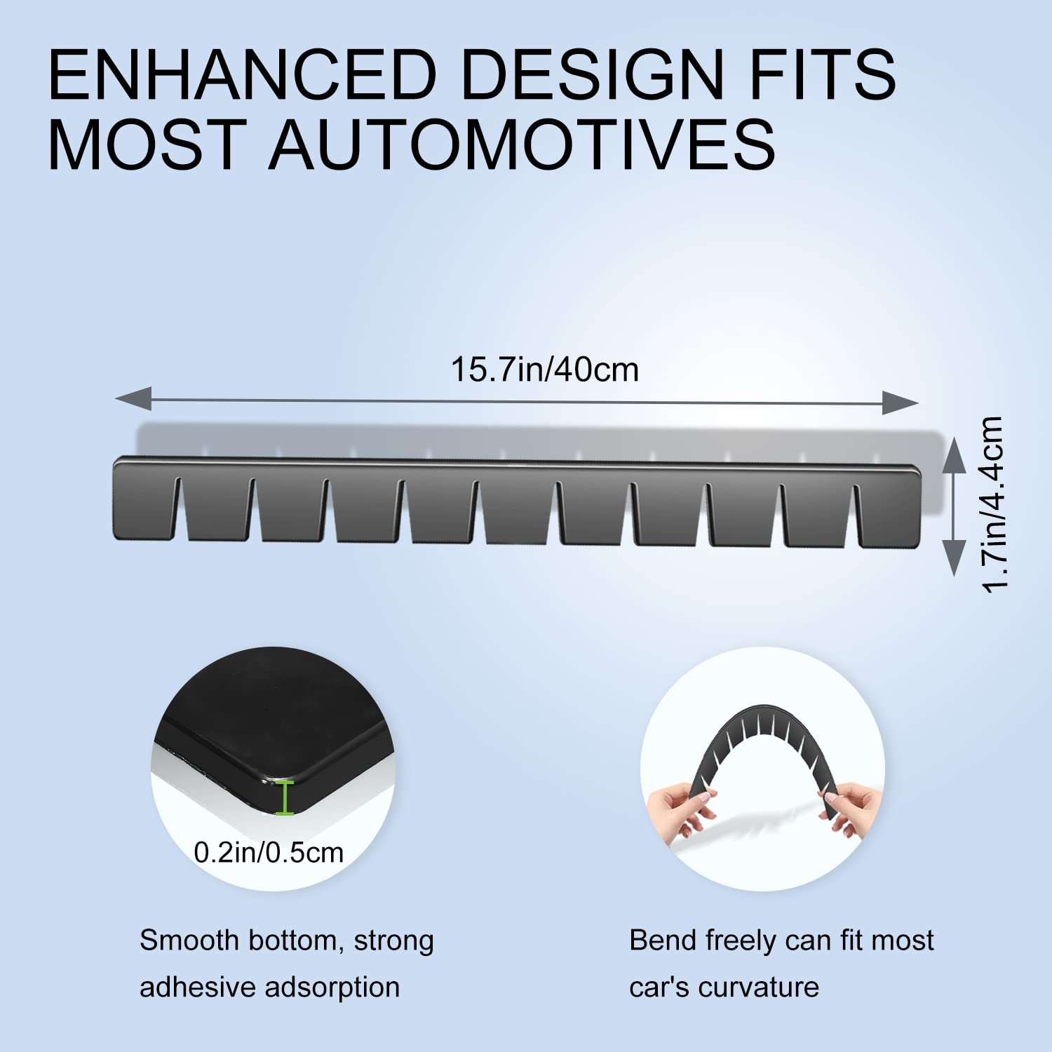 UOUSIYDSK Front Bumper Scrape Guard 8 Pack Car Universal Black Bumper Lips Sc…