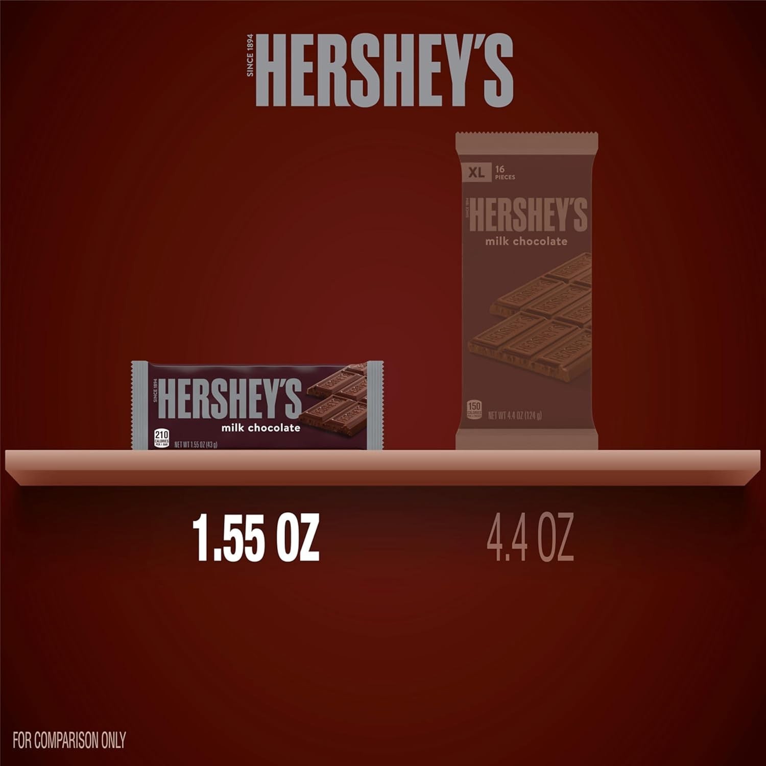 HERSHEY’S Milk Chocolate Candy Bars, 1.55 oz, 36 Count Pack