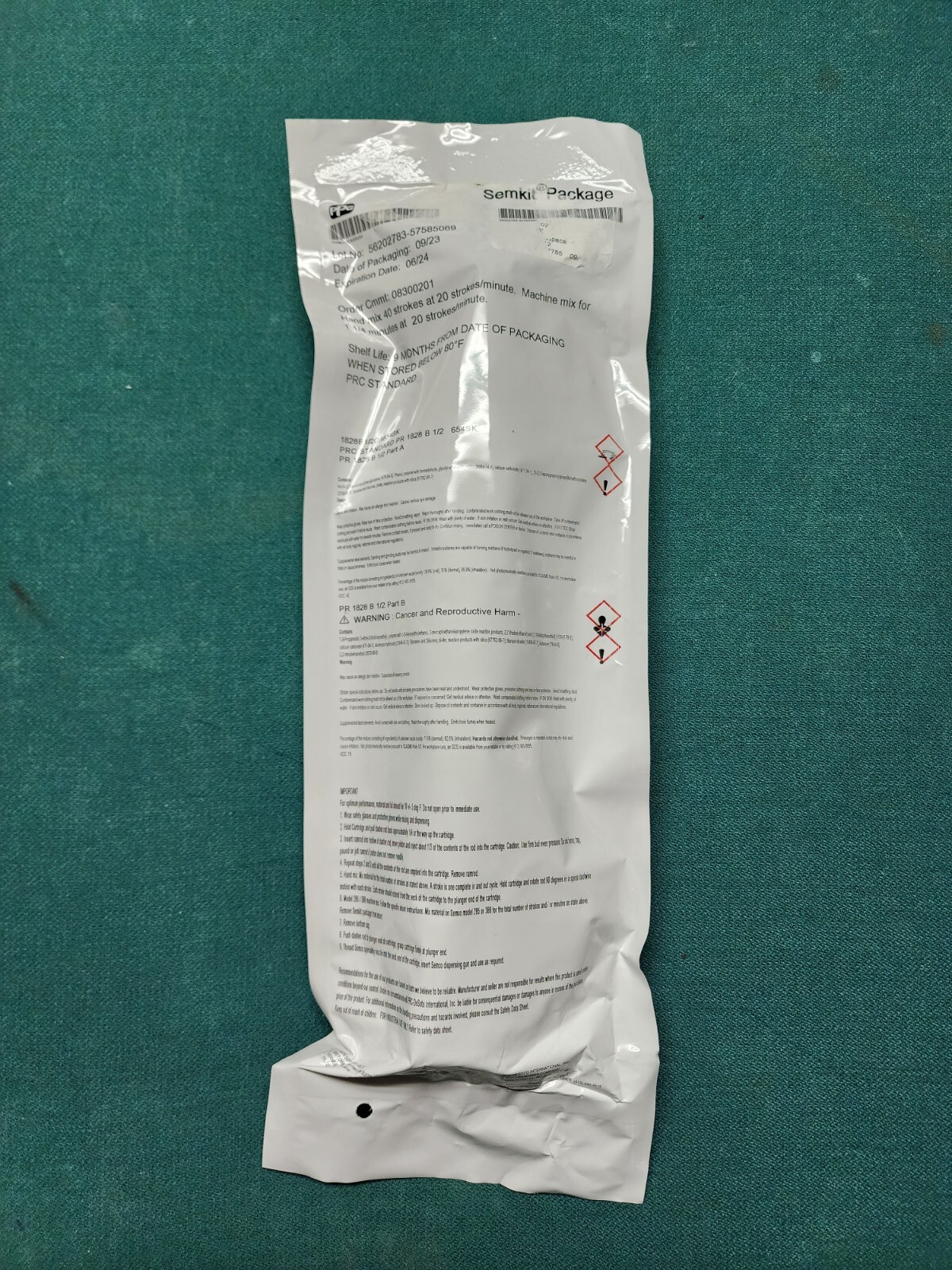 PR-1828 B-1/2 PPG AMS3277J Type 2, Spec Rapid cure tank sealant(NEW in Bag)