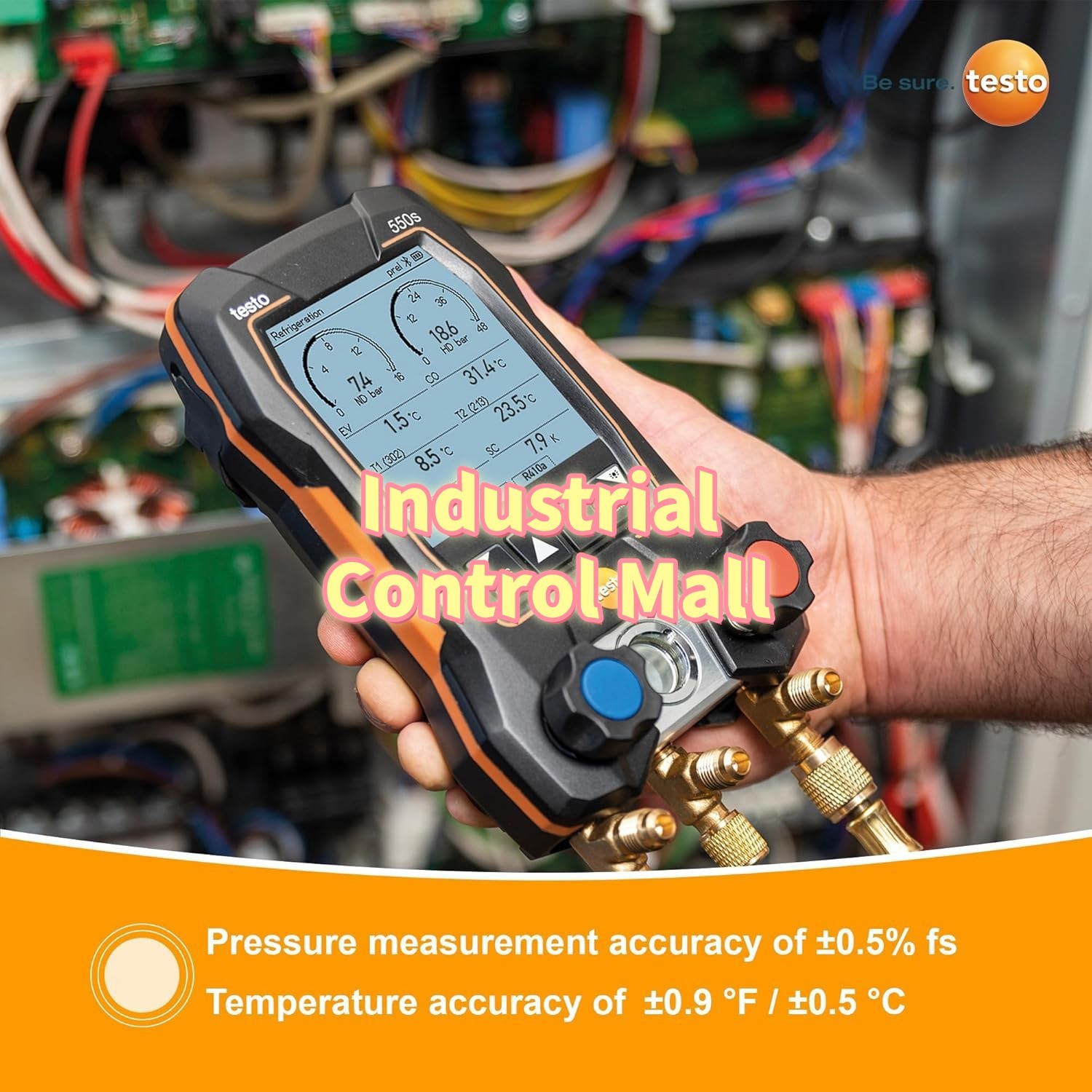 Testo 550s SMART KIT 2-Valve Digital Manifold/Wireless Temp Probe Free Shipping#