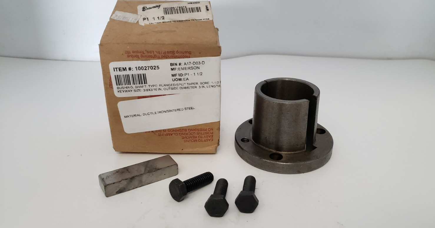 BROWNING P1 1 1/2 SPLIT TAPER BUSHING, 1-1/2″ BORE, 3/8 x 3/16″ KEYWAY, NIB