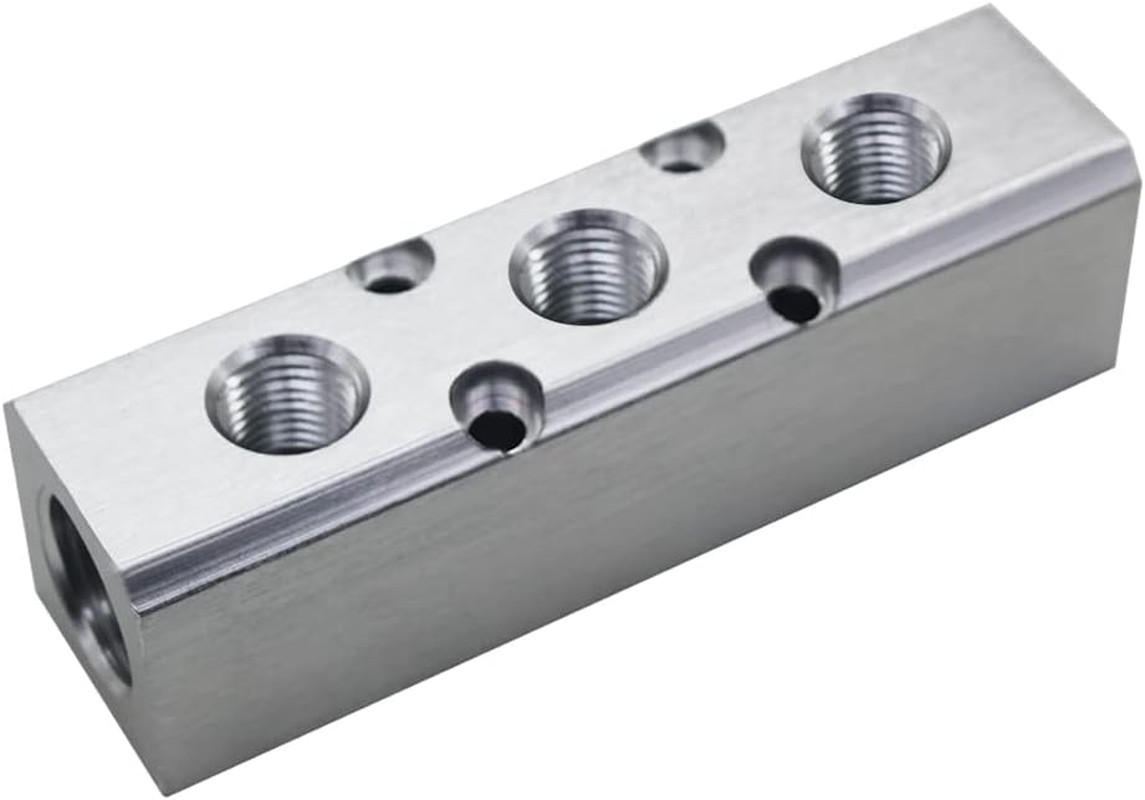 Quality 3 Way 5 Port Air Manifold 1/2″ NPT Supply Port 1/4″ NPT Outport Aluminum