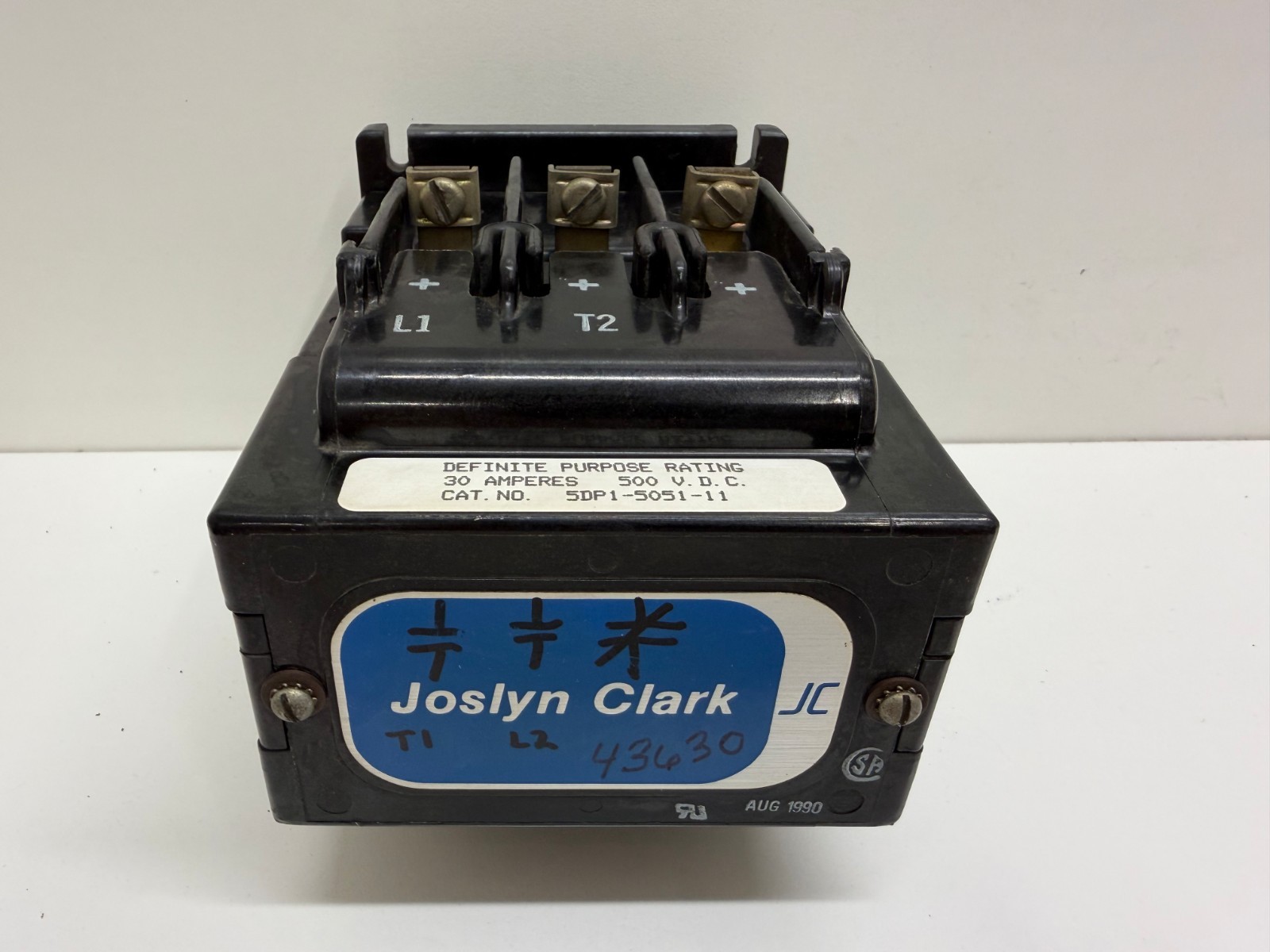 GOOD USED! JOSLYN CLARK 30A 500V DEFINITE PURPOSE CONTACTOR 5DP1-5051-11