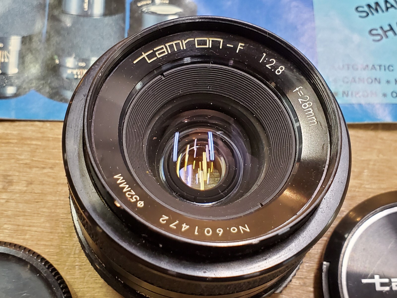 Tamron F System 28mm F/2.8 Automatic Wide Angle Lens, M42 Mount, 52mm, Caps