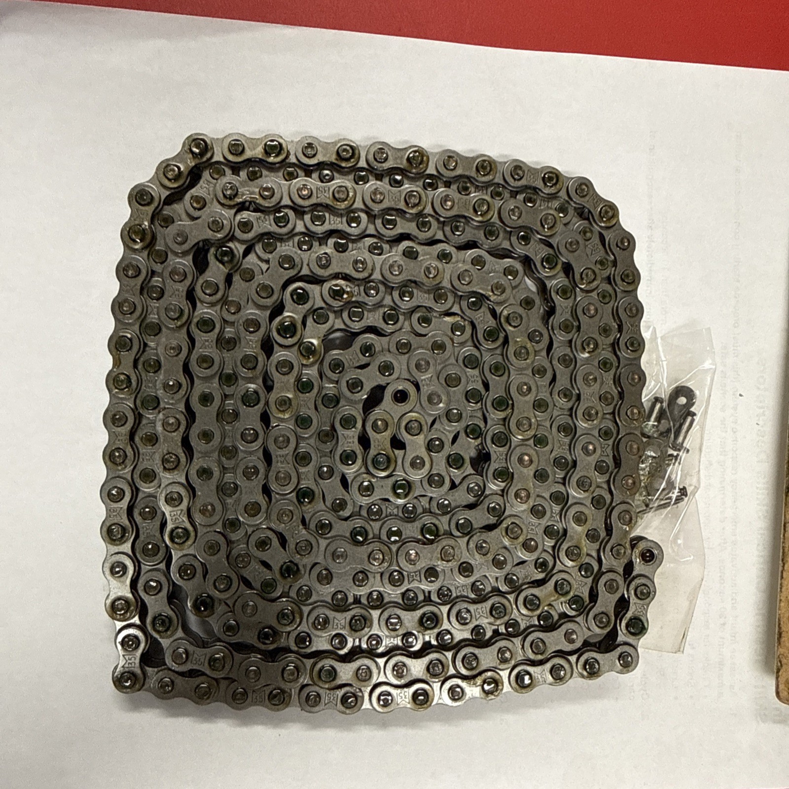 Morse 3/8″ Pitch, No. 35 Riv, Single Strand Roller Chain Chain 10 Ft. W/ 2master
