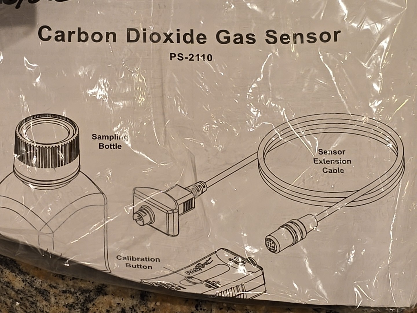 Pasco PASPORT Carbon Dioxide Gas Sensor • PS-2110 CO2 Sensor