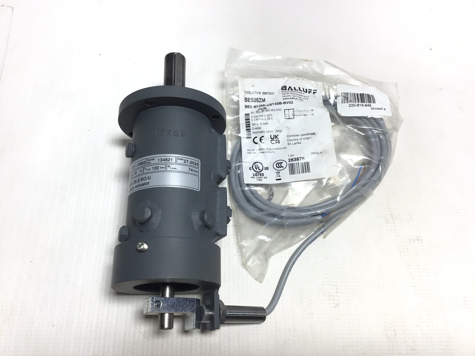 ECKART 001-10692 Hydraulic Rotary Actuator 100bar 74Nm -25/+70°C