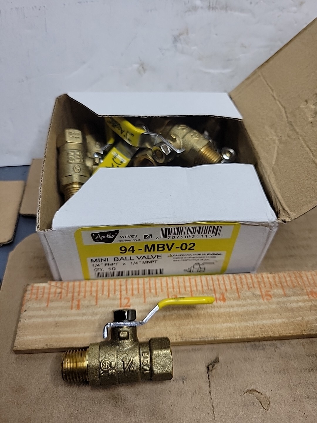Qty: 10 94-MBV-02 1/4 Inch Forged Brass Full Port FNPT x MNPT 600 Ball Valve