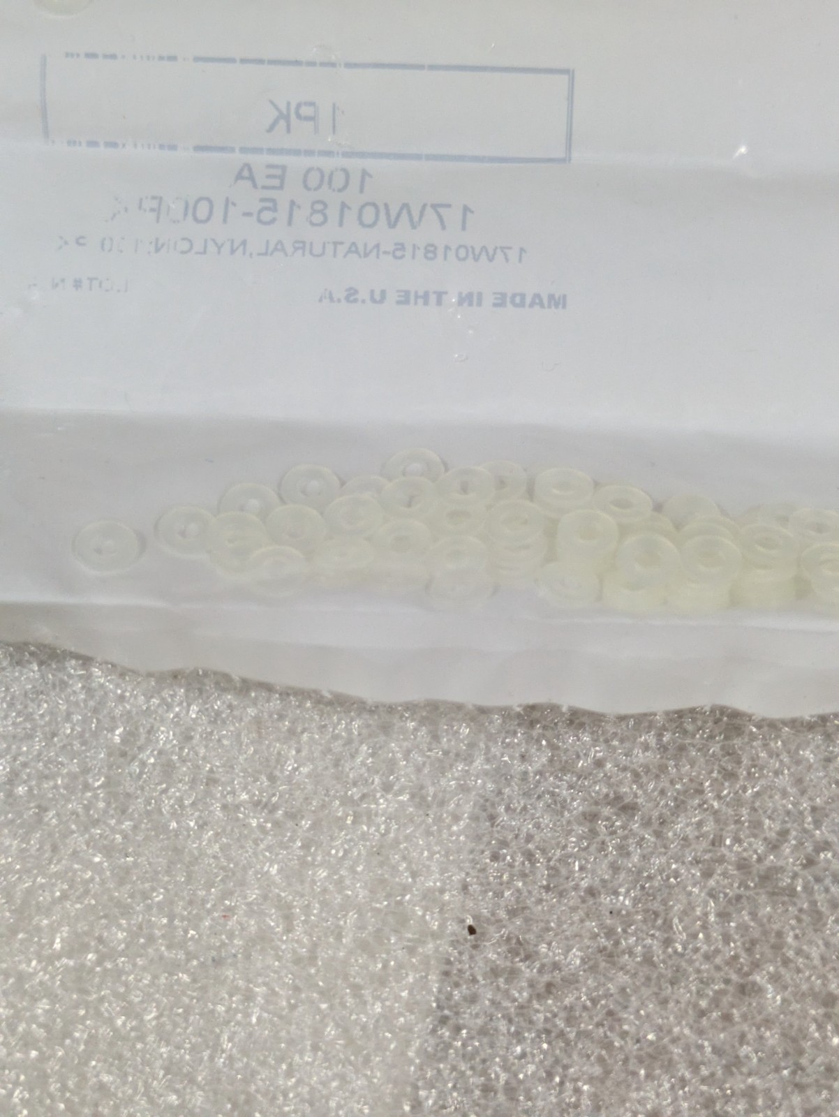 100 Pack Nylon Plastic Flat Washer #2 Screw 0.094″ ID 0.188″ OD 90295A320 Spacer