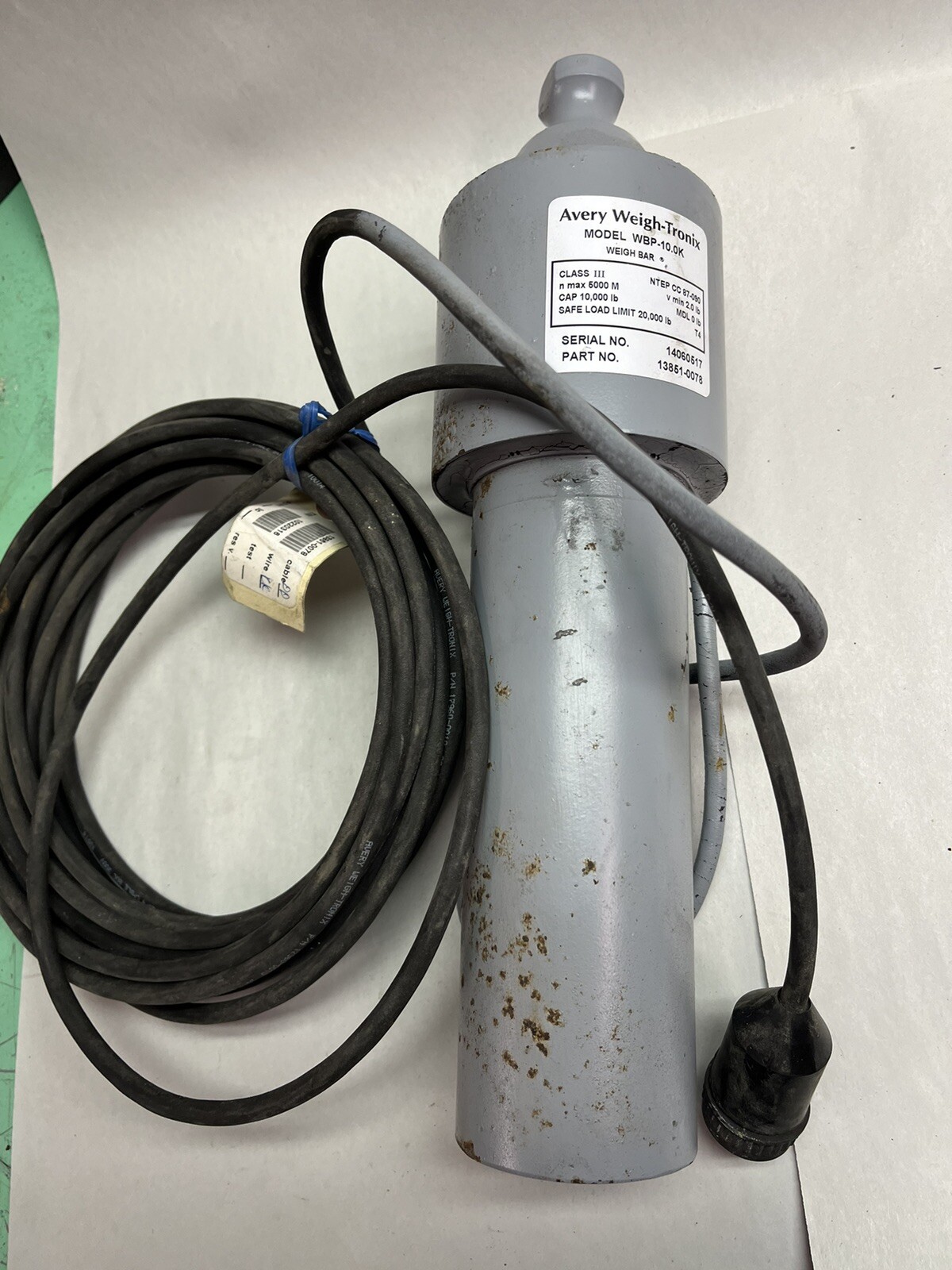 AVERY WEIGH-TRONIX,WBP-10.0K,CLASS 3 CAP 10K LB LOAD CELL 13851-0078