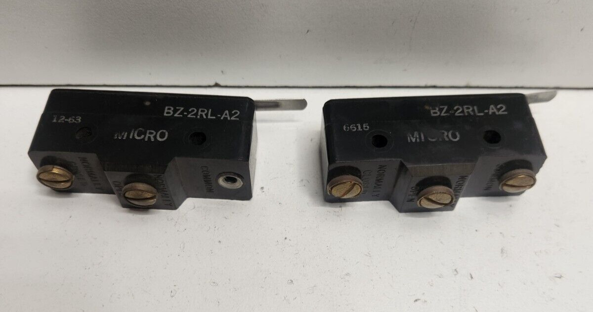 LOT OF 2 GUARANTEED! MICRO-SWITCH 15A 480V SPDT LIMIT SWITCHES BZ-2RL-A2