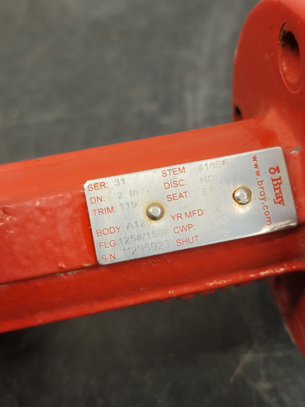 BRAY 2″ BUTTERFLY VALVE SERIES 31 Used B