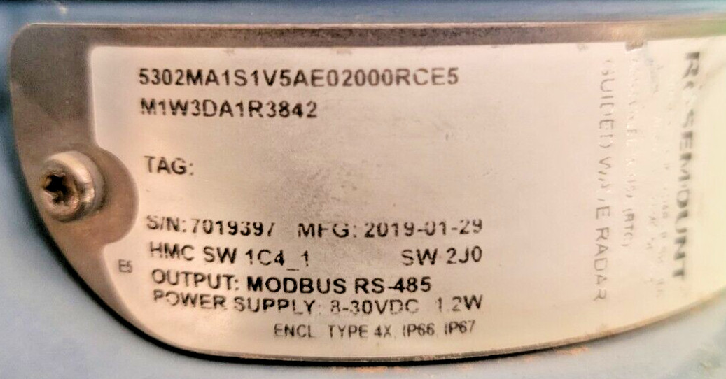 ⚡ROSEMOUNT 5300 LEVEL MOD RS-485 TRANSMITTER PESSCO IS OFFERING 1 G052824-1-3 🗽