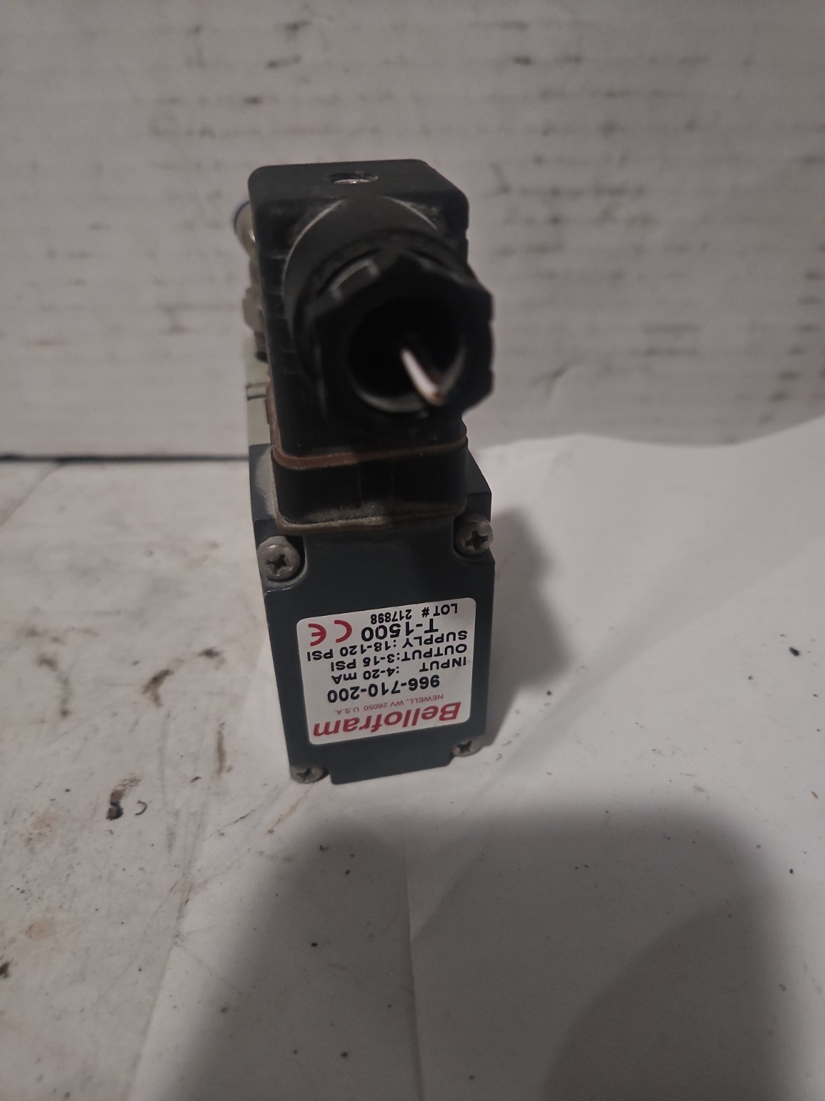 BELLOFRAM T-1500 TRANSDUCER 966-710-200 IN:4-20MA OUT: 3-15 PSI SUP:18-120 PSI