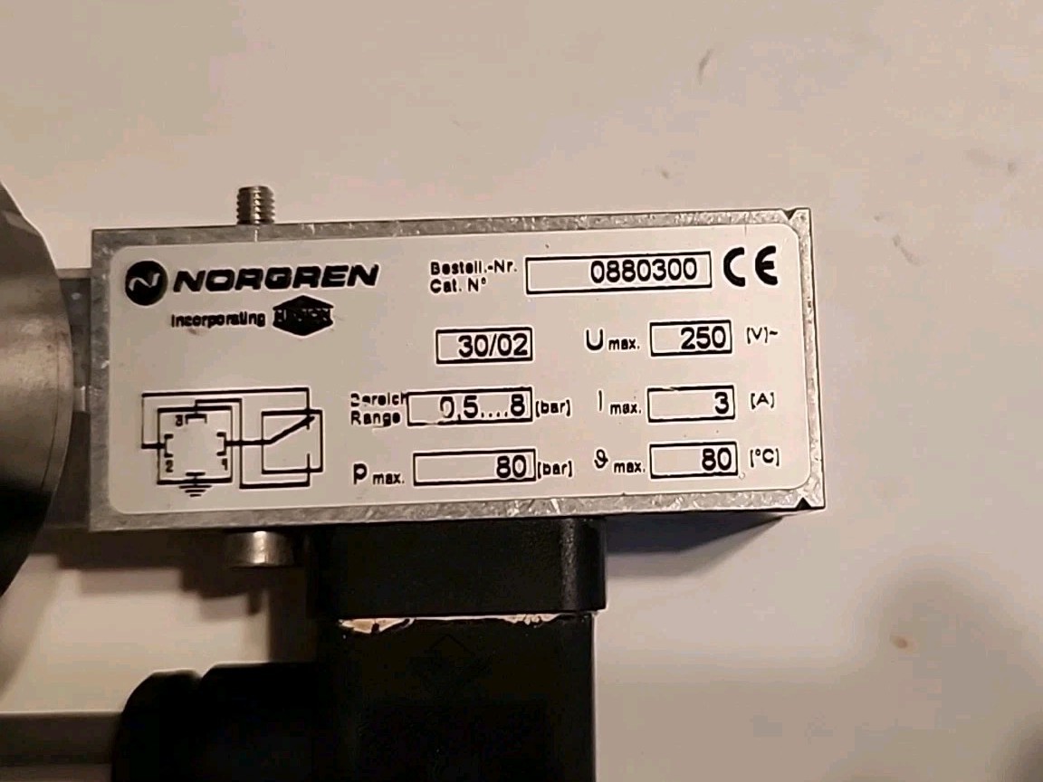NORGREN 0880300 250V 80’C UNMP With Gauge – Free Shipping