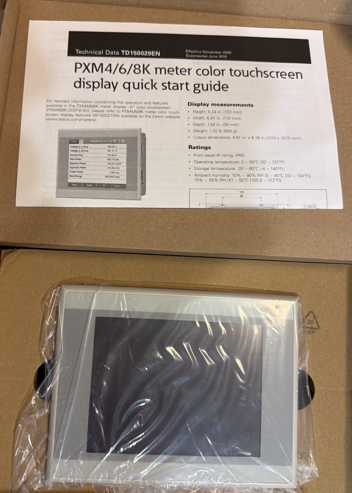 EATON CORPORATION XV-102-H4-57TVRL-10. Color Touchscreen Display