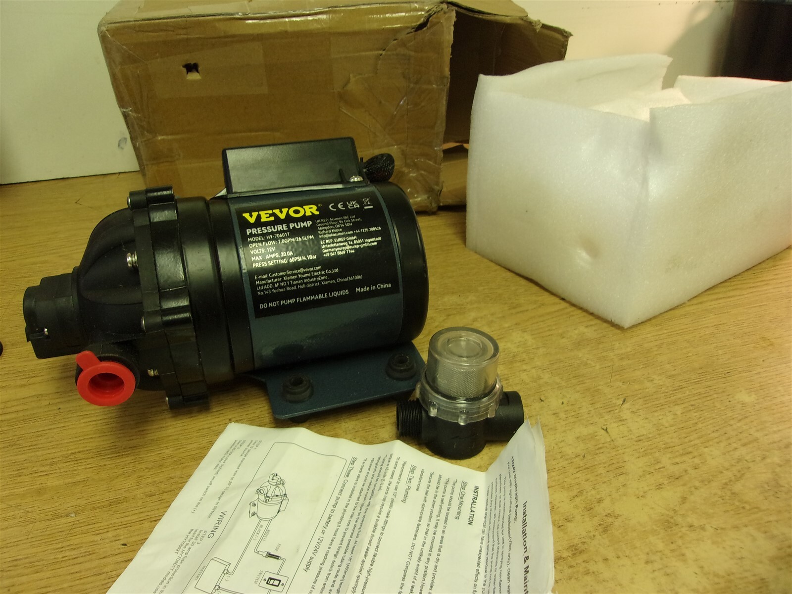 NEW Vector Pressure Pump HV-70901T 12V 60psi 7GPM *FREE SHIPPING*