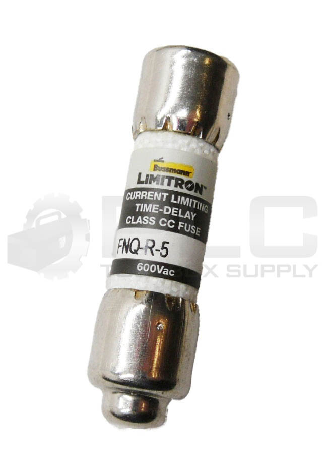 NEW BOX OF 9 BUSSMANN FNQ-R-5 TIME DELAY FUSE 5A 600VAC