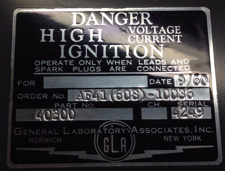 General Laboratory GLA 40300, AF41(608)-10036, 4721-2925-614-1786, ZC#2