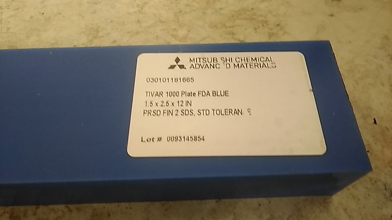 Brand Name 4126N132 30 Pk 2-1/2 In W 12 In L Blue Slippery UHMW Polyethylene Bar