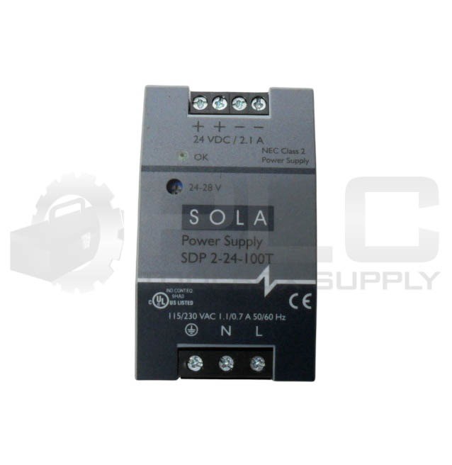 LOT OF 2 SOLA SDP 2-24-100T POWER SUPPLY 115-230VAC 1.1/0.7A 50/60HZ