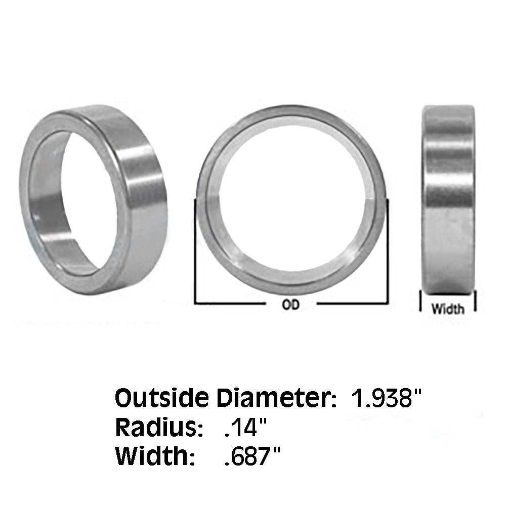 831369M1 Tapered Roller Bearing Cup 0.14″ Radius 0.687″ Wide 1.938″ OD