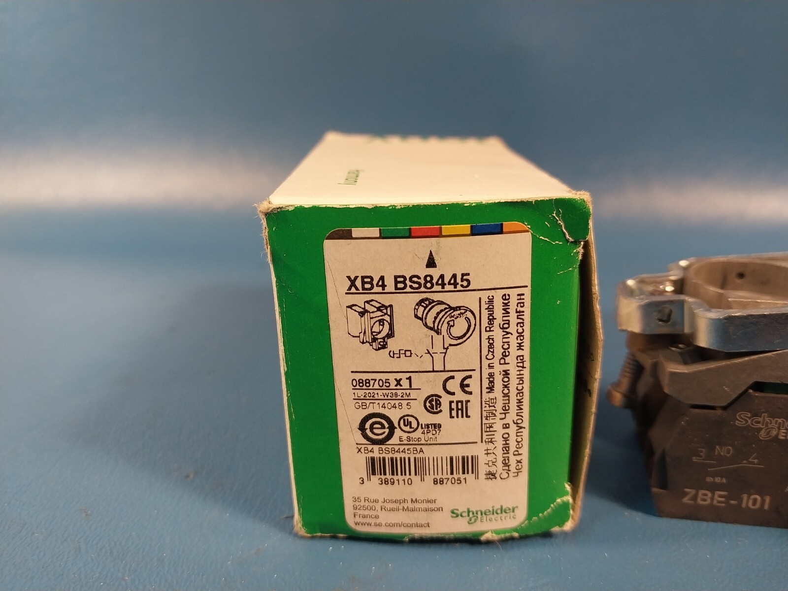 Schneider Electric XB4BS8445 Harmony XB4 Series Red E-Stop Button