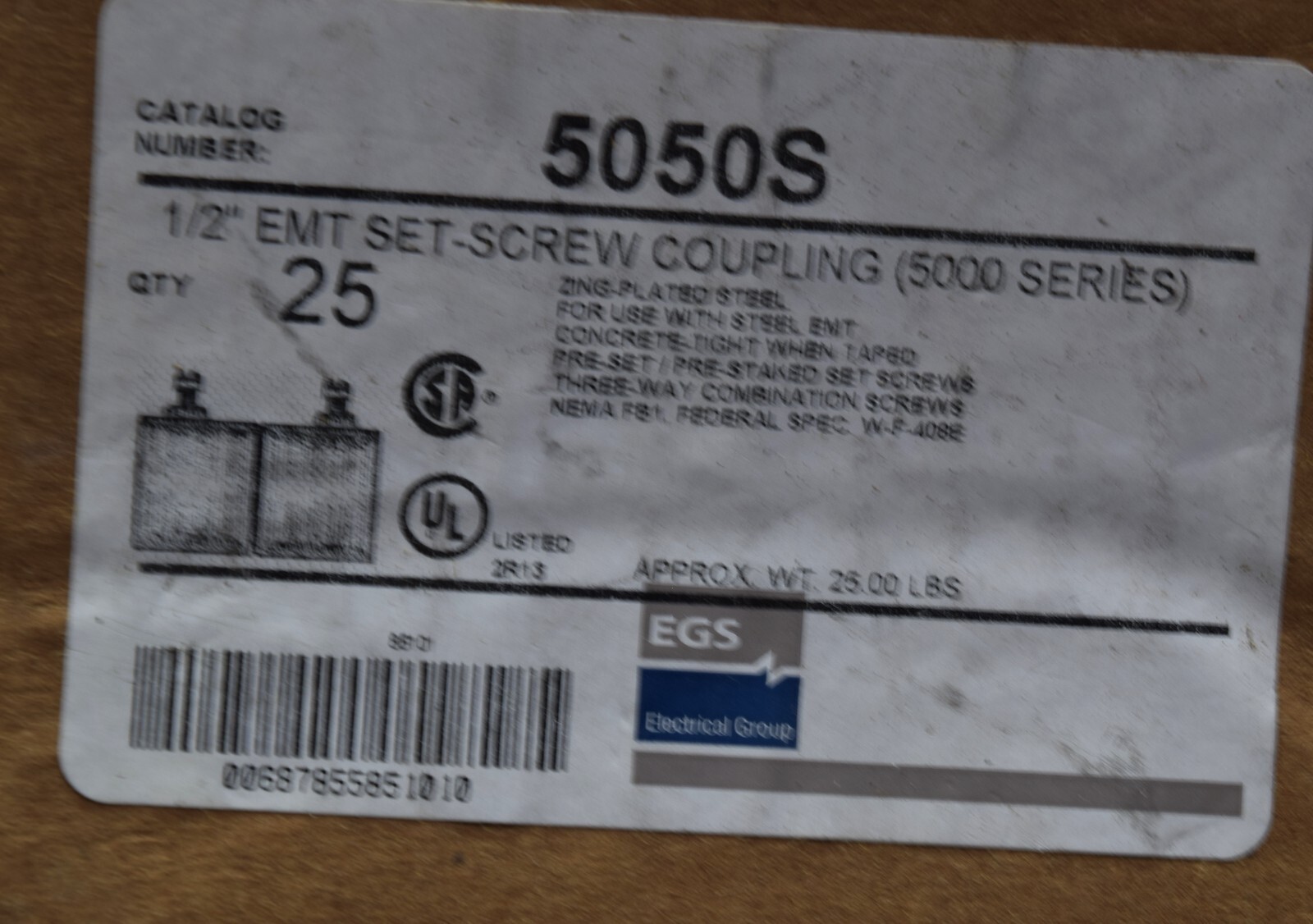 Lot (27) EGS 5050S 1/2″ EMT Coupling