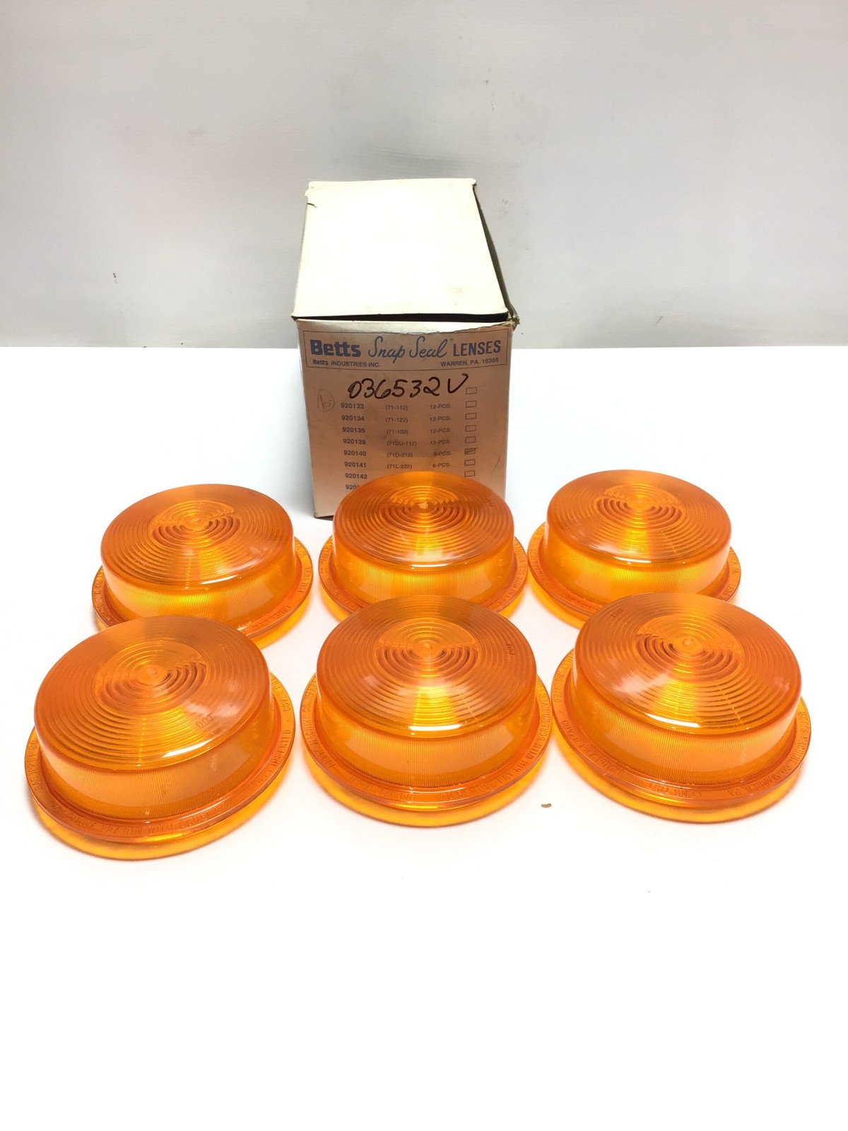 Betts Snap Seal Amber Clearance Marker Light Lenses 920140 71D-212