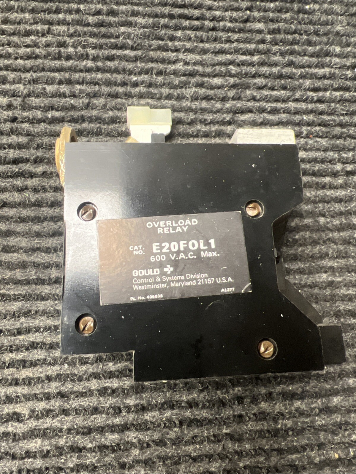 GOULD E20F0L1 OVERLOAD RELAY