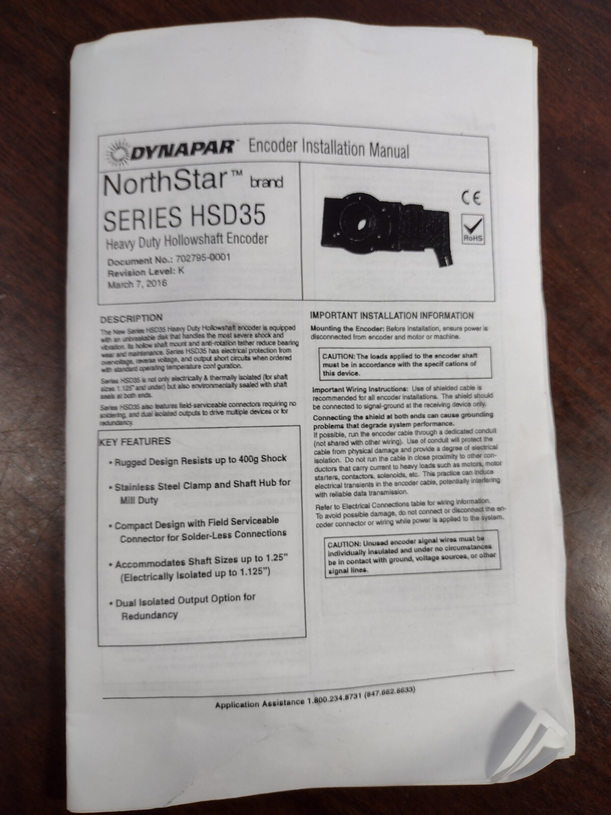 NORTHSTAR HSD351024HAC OPTICAL HOLLOWSHAFT ENCODER HSD35 1″ BORE NEW IN BOX