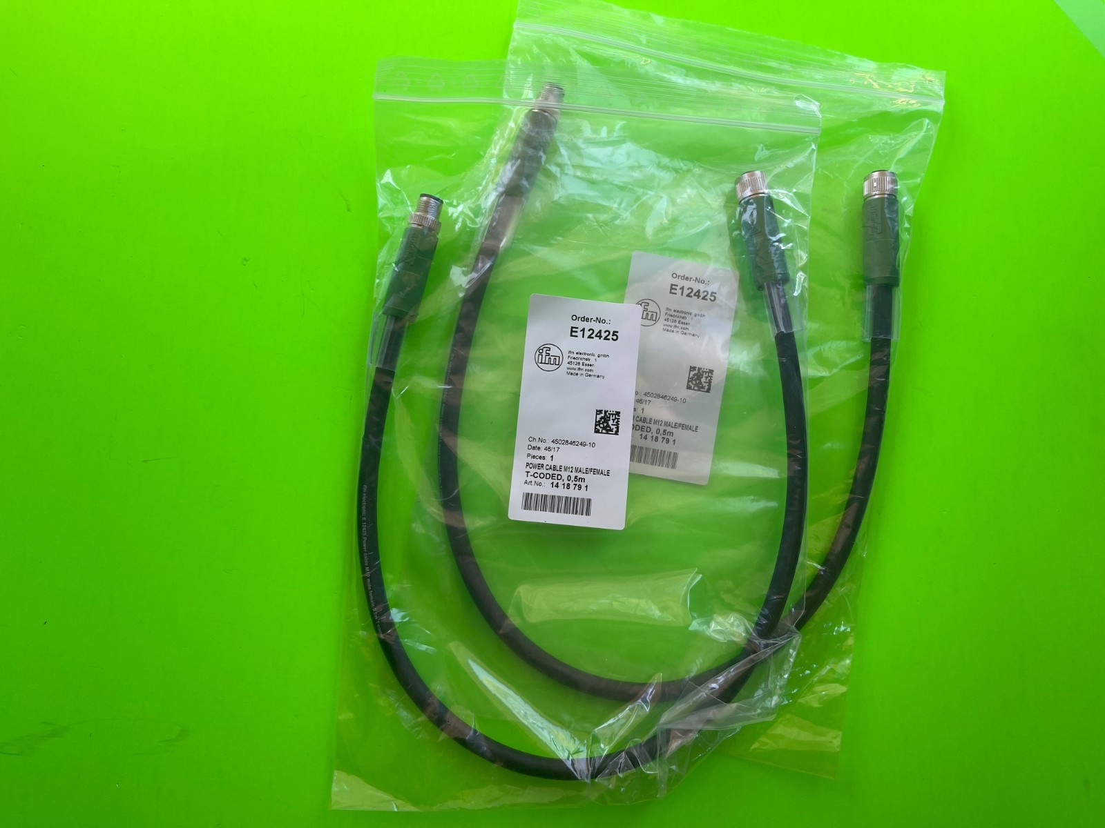 12x PCS – IFM EFFECTOR TURCK ETHERNET CABLES – ALL NEW IN OEM PACKAGING