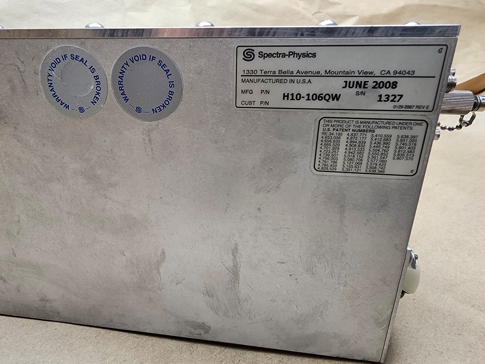 Spectra Physics H10-106QW Industrial Laser Head Unit