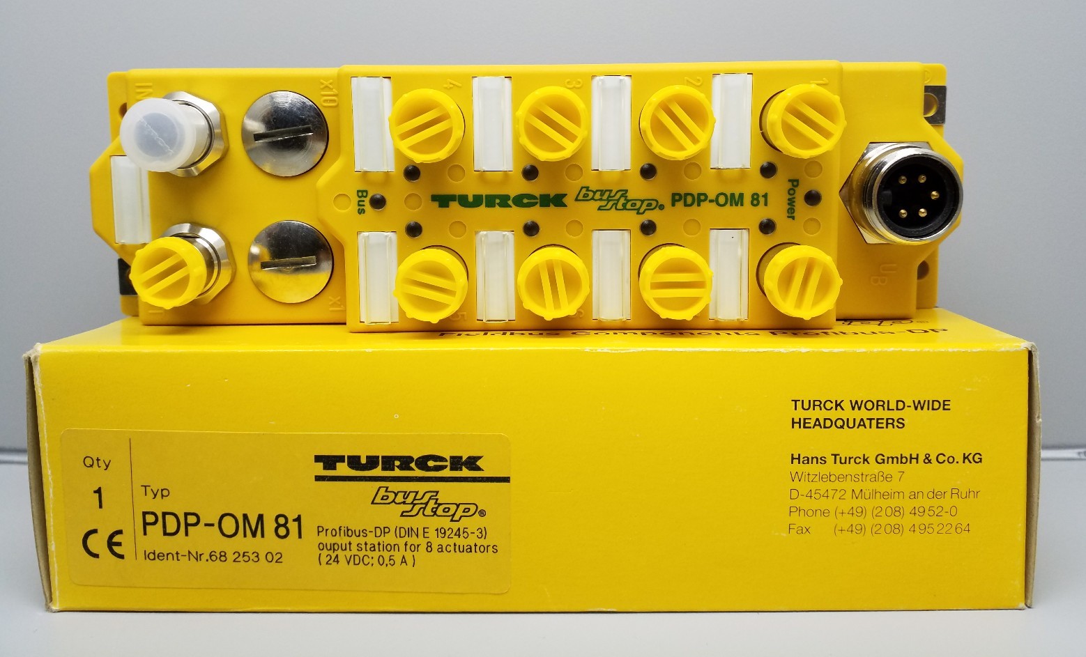 NEW TURCK PDP-OM81 SENSOR DISTRIBUTION BLOCK BUS STOP PROFIBUS-DP