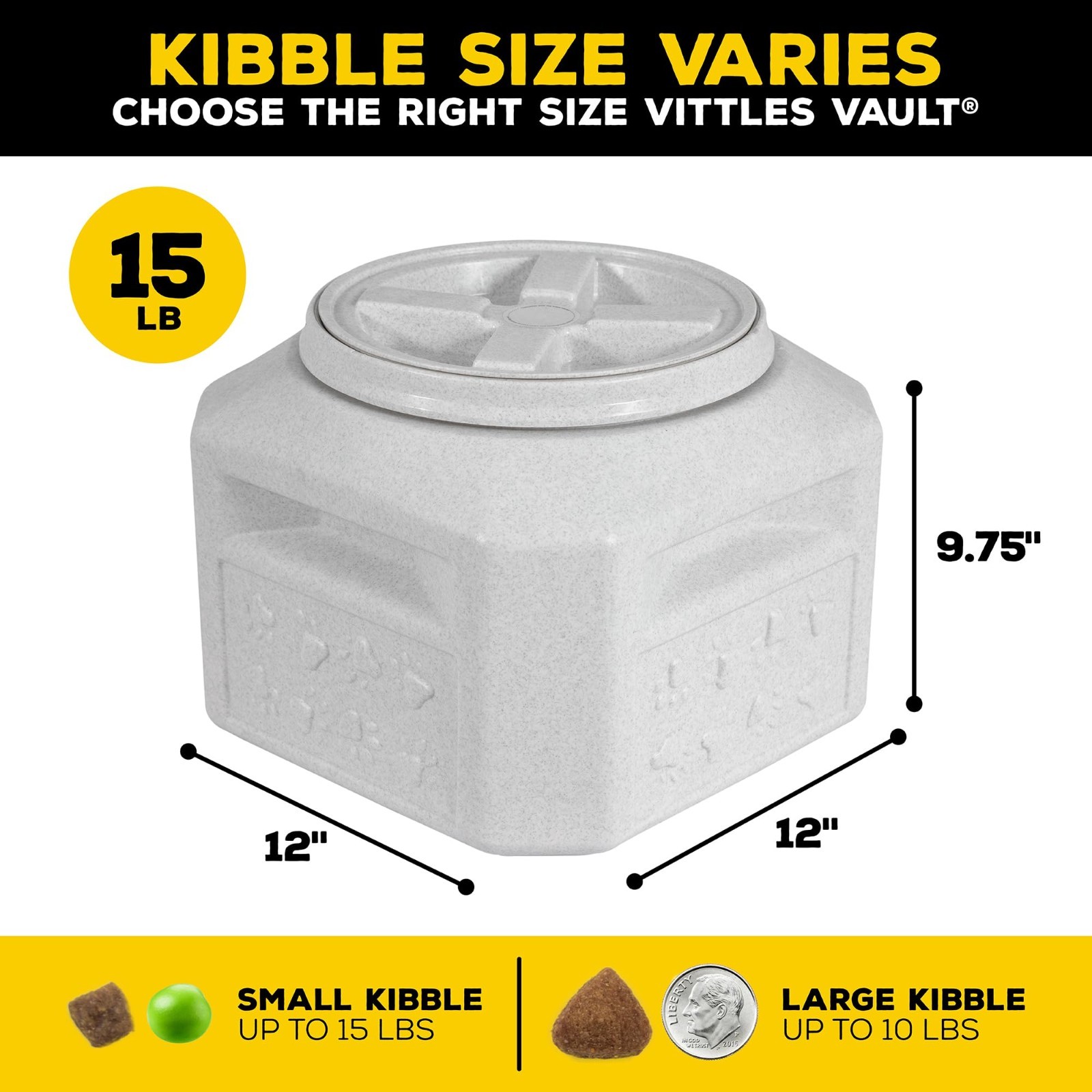 2 PACK Gamma2 Vittles Vault Dog Food Storage Container, holds up to 10-15 Pounds