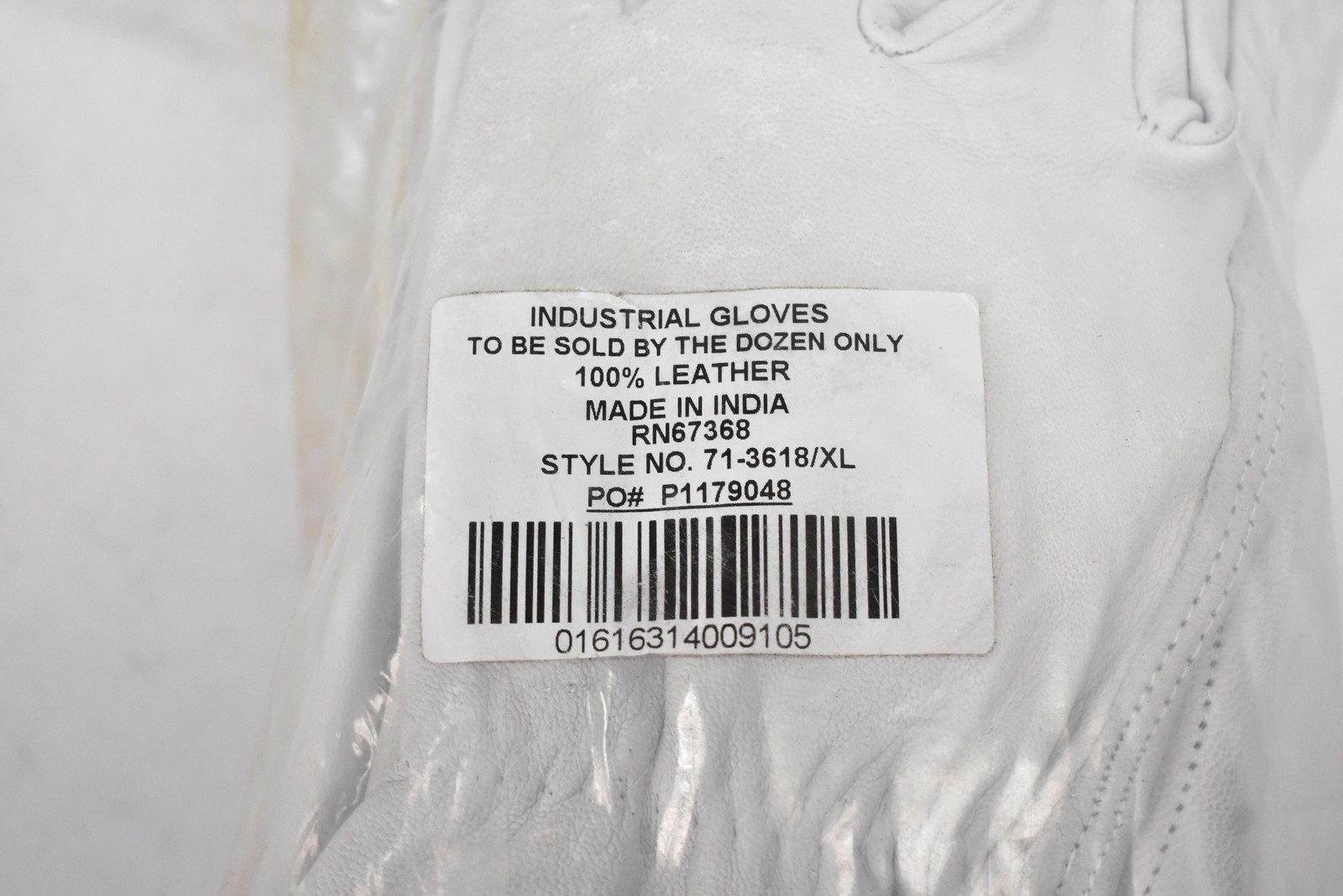 Industrial Leather Work Gloves White XL 12 Pairs 100% Leather Style 71-3618/XL